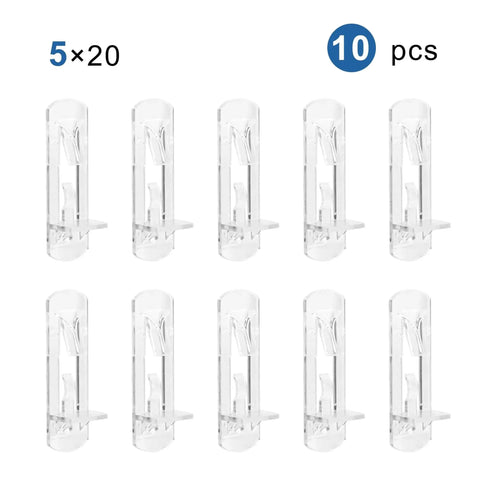 10 transparent pins from 30 Pack Cabinet Shelf Clips Set With Plastic Support Pegs And Transparent Holder Pins For Shelves And Brackets