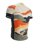 Trailseeker Cycling Jersey For Gravel, MTB, Bikepacking And Off-Road Riding - rear view, breathable mesh panels, abstract design