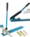 Heavy Duty Manual Double Groove Rail Cutter With Fifty Centimeter Ruler, sharp steel blades for clean cuts on aluminum.