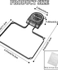 No Fuss Kitchen Sink Strainer With Heavy Duty Filter Mesh Bag And Grip Tight Suction Cup Quick Fold Design For Washing Produce and Catching Scraps Major Kitchen Upgrade, showing product dimensions.