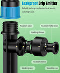 Diagram of locking mechanism for 30-Piece Quick Connect Drip Emitter Set With Fan-Shaped Design, showing parts labeled for assembly.