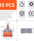 10 Pack Lever Wire Connectors For Quick DIY Wiring, 1 Inch 4 Output Terminal Block dimensions and fire-resistant material features