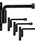 Beefy Three Quarter Inch J Bolt Gate Hinge Set, Seven Inch Long, Heavy Duty Bolt On Hinges, No Welding Needed, Four Pack For Durable Gate Installations black