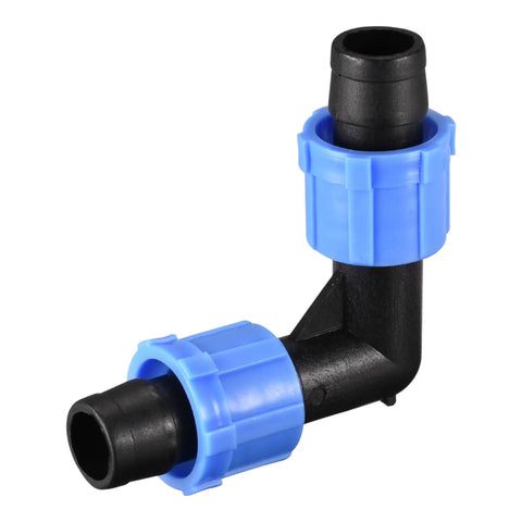 Durable Drip Irrigation Barbed Locking Fittings Elbow Couplings For 16mm Drip Tape Tubing Sprinkler System Pack Of 20 Easy Install And Leak Resistant Made From PE Plastic For Home Garden Yard Irrigation