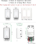 Smart Wi Fi Dimmer Switch 2 Gang For Alexa And Google Assistant Plug And Play Setup In Wall Dimmer front and side view