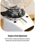 Next Level Electric Burr Coffee Grinder With 58mm Flat Stainless Steel Burrs And Quick Touchscreen Panel for stepless grind adjustment.