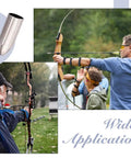Archers using bows with 50 Pack Stainless Steel Arrow Field Tips 8mm Glue On Points For Target Practice toward targets outdoors.
