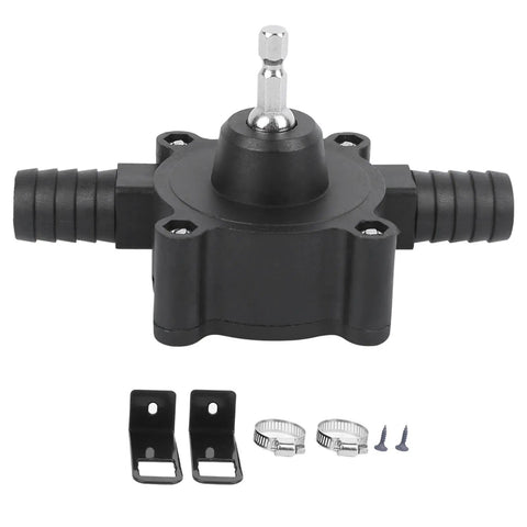 Mini Portable Centrifugal Water Pump Self Priming Handy Drill Powered For Quick Water Transfer Durable Plastic And Stainless Steel Build Great For Industrial And DIY Jobs, black with fittings