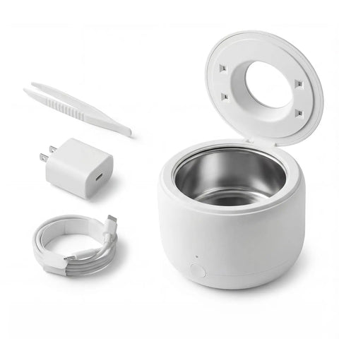 Ultrasonic Retainer Cleaner Machine With 44kHz Wave Action Deep Clean For Night Guards Mouth Guards Dentures Aligners And Jewelry 200ml Capacity