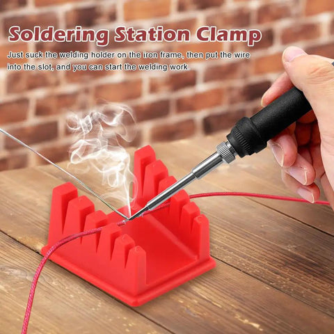 Magnetic Helping Hands Soldering Station With Five Slot Wire Holder Clamp Pro Grade Third Hand Soldering Iron Stand on desk
