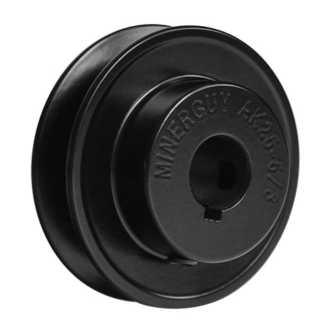 MINERGUY V-belt pulley, 5/8 in bore, 2-1/2 in OD, single groove, cast iron, for A V-belts