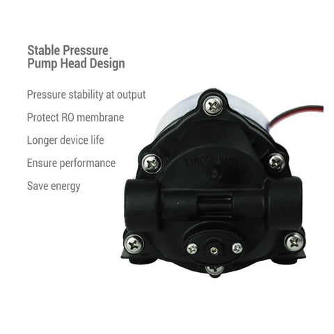 Close-up of 75 GPD Self Priming RO Water Booster Pump For Zero Pressure Reverse Osmosis featuring stable pressure pump head design.