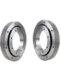 Top Tier Ball Slewing Ring Bearing With External Gears And Four Point Contact For Smooth As Butter Turntable Rotation Built Like A Tank For Job Site Heavy Machinery 011450, featuring dual external gear rings.