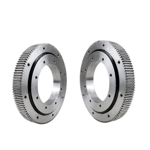Top Tier Ball Slewing Ring Bearing With External Gears And Four Point Contact For Smooth As Butter Turntable Rotation Built Like A Tank For Job Site Heavy Machinery 011450, featuring dual external gear rings.