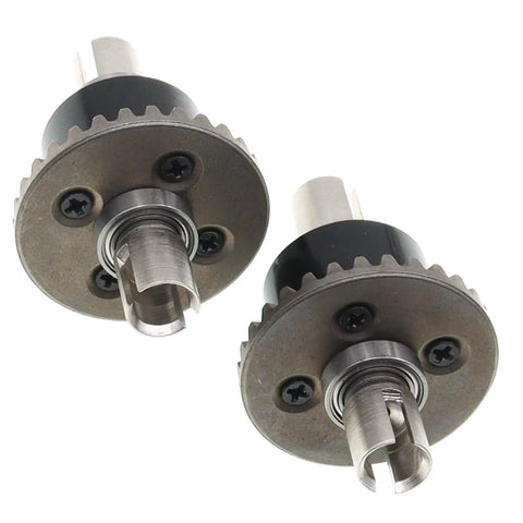 2Pcs Metal Front And Rear Differential Gear Set For WLtoys 1 14 144010 144001 144002 And 1 12 124016 124017 124018 124019 RC Cars CNC