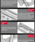 Heavy Duty 4 Inch Stainless Steel Door Hinges Set 3 Pack Bearing Square Angle Hinges For Wooden Doors Indoor Hardware 304 Stainless Rust Proof Durable Long Lasting With Mounting Screws Included Ideal For Heavy Doors details
