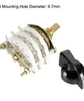 Durable Rotary Switch Band Selector With Knob And Mounting Nut, 21 Pin, Fits 9.7mm Mount Hole And 6mm Shaft, shown with knob.