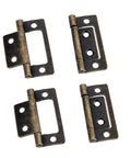 Set Of 4 Heavy Duty 2 Inch Iron Flush Door Hinges For Cabinets, Cupboards, Jewelry Boxes, And Wooden Decor, 50x24mm With Spring Action