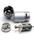 Beefy Mini 36mm Micro 555 DC Motor 6V To 24V 12V 18V 24V High RPM 23000 Dual Ball Bearing disassembled parts view