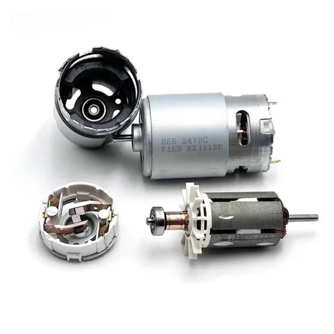 Beefy Mini 36mm Micro 555 DC Motor 6V To 24V 12V 18V 24V High RPM 23000 Dual Ball Bearing disassembled parts view