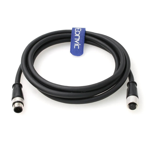 M12 A Code 12 Pin Male To Female Cable For Cognex Cameras Actuators Sensors Industrial Ethernet Fieldbus 2M Beefy Washdown Ready