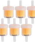 Set Of 6 One Quarter Inch Gas Inline Fuel Filters With Magnets, Universal Fit For Briggs And Stratton, Kohler, Kawasaki, Lawn Mowers