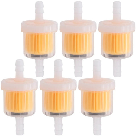 Set Of 6 One Quarter Inch Gas Inline Fuel Filters With Magnets, Universal Fit For Briggs And Stratton, Kohler, Kawasaki, Lawn Mowers