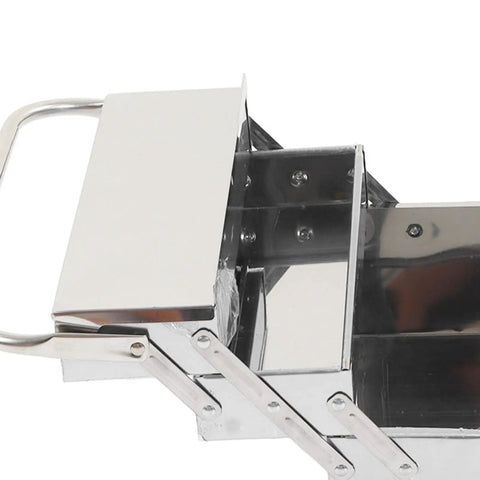 Top view of Built Tough Heavy Duty Stainless Steel Tool Chest With Three Layers And Five Deep Trays Portable Metal Toolbox.