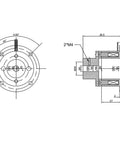 Technical diagram of Compact 12V DC Electromagnetic Energized Small Brake With 8mm Shaft For Precision Stop In Automation And Robotics