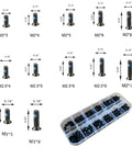 Blue Nylok Laptop Screws Kit With 360 Pieces In 12 Sizes M2 M2.5 M3 Replacement Set shown with screws and storage case