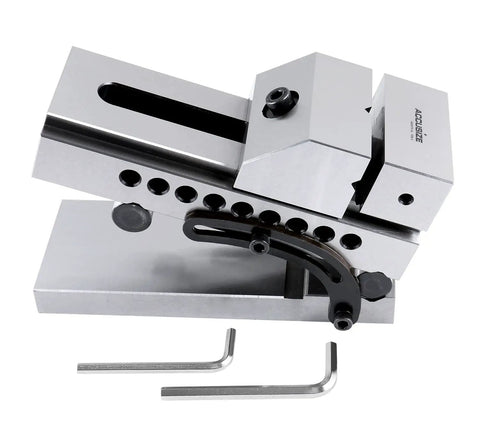 Pro Grade Shop Ready 5 Inch Screwless Sine Vise For Milling And Grinding 0 To 45 Degree Adjustable Tilt Ultra Precise Hardened Steel