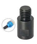 Close-up of Angle Grinder Adapter Kit For Polishing Pads And Discs, Beefy Steel Thread Converter, M14 To M10 Female tool.