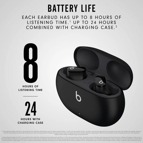 Studio Buds True Wireless Earbuds With Active Noise Canceling And Transparency Mode, Built-In Microphone, IPX4 Sweat-Resistant, Class 1 Bluetooth, Compatible With Apple And Android, Crisp Sound, All Day Comfy Fit, Black