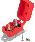 Beefy 40 Amp Automatic Reset Circuit Breaker For Automotive Truck Camper RV with red nylon insulation and anti-rust stud terminals