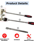 Heavy Duty Manual Cable Bender With Smooth Ratcheting Lever And Zero To One Eighty Degree Flex Range For Ten Kilovolt Copper Wire, showing metal structure and rubber grip.