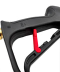 Close-up of Pro Grade Trigger Gun For Pressure Washing With Formed Hand Grip And Safety Lock, Handles Up To 4500 PSI, black design