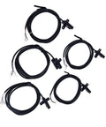 5 Piece Photoelectric Switch Sensor Set With U Shaped Slot, cables visible, for accurate detection in machinery and electrical industry.