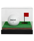 Clear Acrylic Golf Ball Display Case With Wood Base Dustproof Transparent Holder For Souvenir Golf Balls One Hole Design