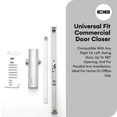 Heavy Duty Automatic Door Closer No Slam Ready For Home Or Office Use With Hold Open Feature Commercial Grade Hydraulic Device