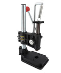 Heavy Duty Manual Press Punching Machine For Metal And Thick Leather With Adjustable Height Slider And 20Mm Die For Pro DIY Craft Hardware Processing Big Base, viewed from the side.