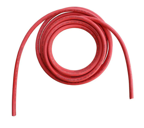 6 Gauge Welding Battery Cable Kit 25ft Black And 25ft Red Pure Copper Flexible Wire For Car Inverter RV Solar Use Beefy Copper Core Heavy Duty EPDM Insulated Oil And Water Resistant High Strand Count red cable coiled