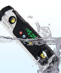 Waterproof IP67 Digital Torpedo Level With Protractor Magnetic Back LED Bright Display 9 Inch submerged in water showing durability.
