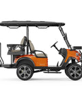 Heavy Duty Four Passenger Electric Shuttle Golf Cart With Ip67 Waterproof Frame viewed from side showing seating and controls.