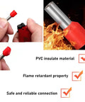 Close-up of 200 Pcs Wire Ferrule Kit With Insulated Ferrule Connectors For 6 AWG Cables, showing red connector and flame resistance.