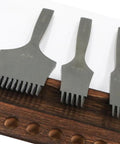 Leather Craft French Angled Chisel Set For Hole Punching And Lacing Stitching High Speed Steel Tools with 3.38mm size on wood