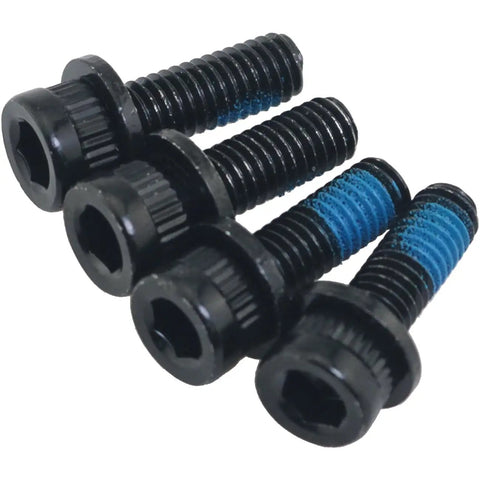 Four Pack Disc Brake Caliper Bolts M6x18 for Road, Mountain, BMX and Racing Calipers Black Carbon Steel Durable Hardware Replacement Screws