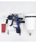 Top Tier Pneumatic Paint Sprayer With 1.3 Mm Stainless Steel Nozzle Kit, includes tools and manual for automotive use.