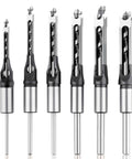 Devvicoo 6-pc square-hole mortise drill bit set, bearing steel bits, front view