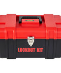 Lockout Tagout Kit 42 Piece Safety Set With Padlocks Hasps Tags Ties And Case For Electrical Lockouts in red and black tool case