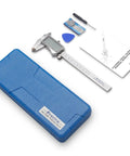 Digital Caliper With Large LCD Screen For DIYers And Pros, Pro Grade Stainless Steel Measuring Tool with blue case and accessories.